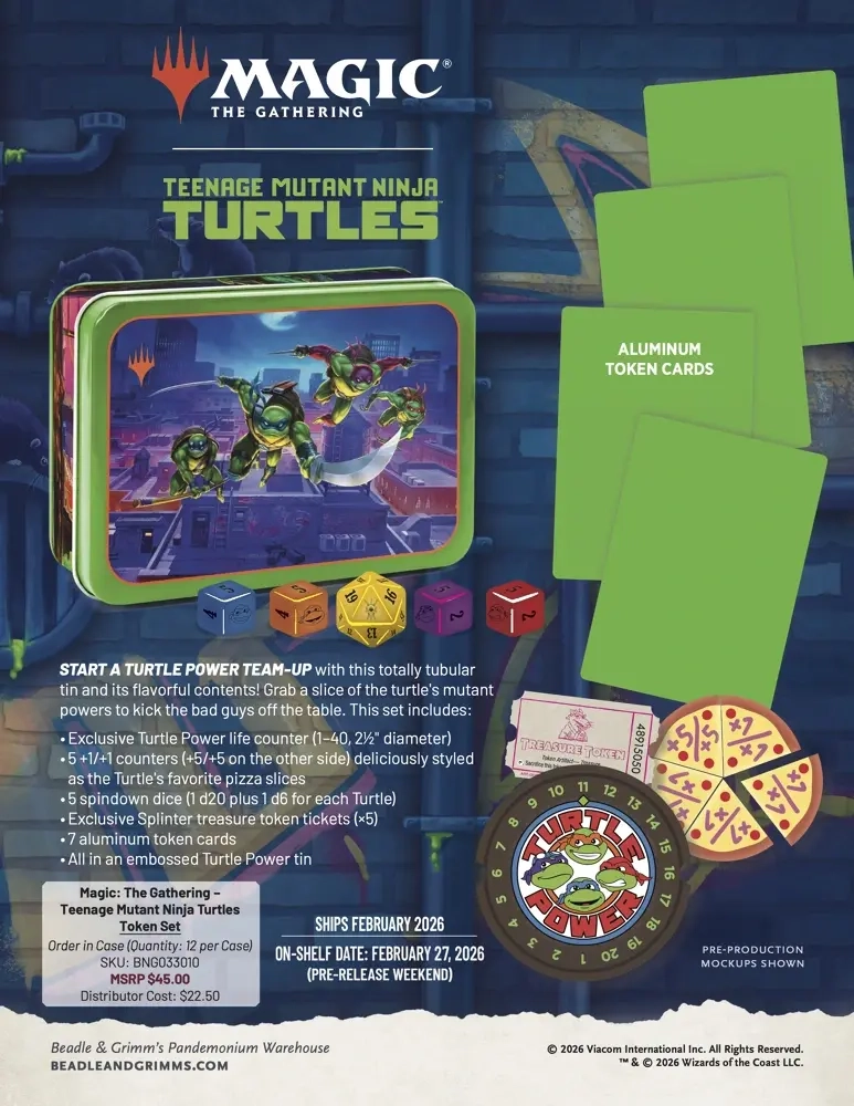 Magic the Gathering Dice and Token Pack Teenage Mutant Ninja Turtles - EN