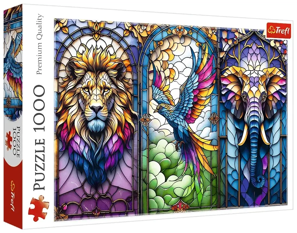 Tiere in Buntglasoptik