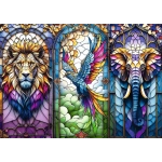 Tiere in Buntglasoptik