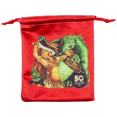50th Anniversary Chaosium Con RuneQuest Drawstring Velvet Dice Bag