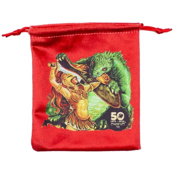 50th Anniversary Chaosium Con RuneQuest Drawstring Velvet Dice Bag