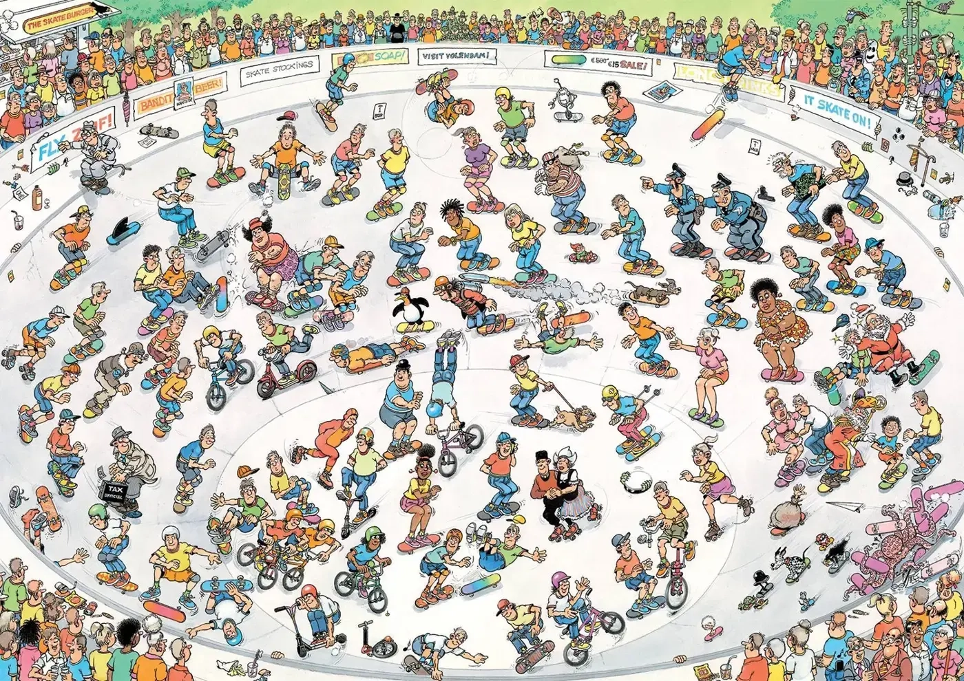 Skateboarden in der Bowl - Jan van Haasteren