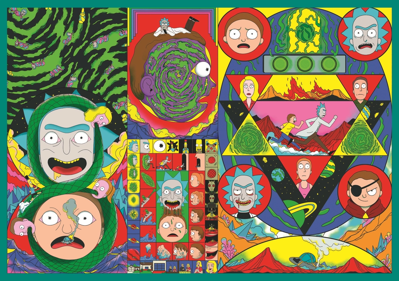 4 Puzzles - Die verdrehte Welt von Rick and Morty