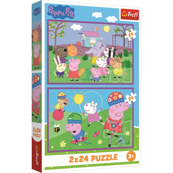 2 Puzzles - Peppa Auf Dem Spielplatz