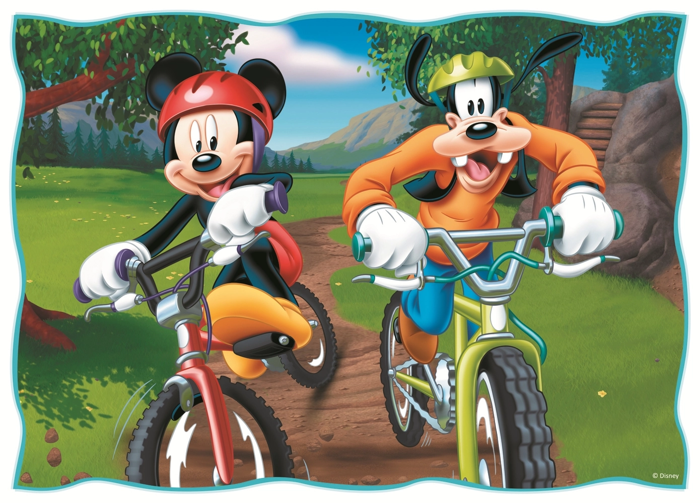 4 Puzzles - Mickey Mouse Schöner Tag