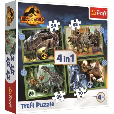 4 Puzzles - Bedrohliche Dinosaurier