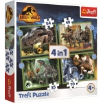 4 Puzzles - Bedrohliche Dinosaurier