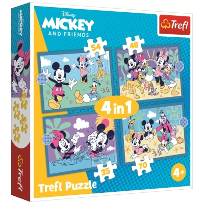 4 Puzzles - Lustige Ereignisse von Mickey Mouse