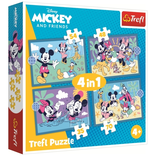4 Puzzles - Lustige Ereignisse von Mickey Mouse
