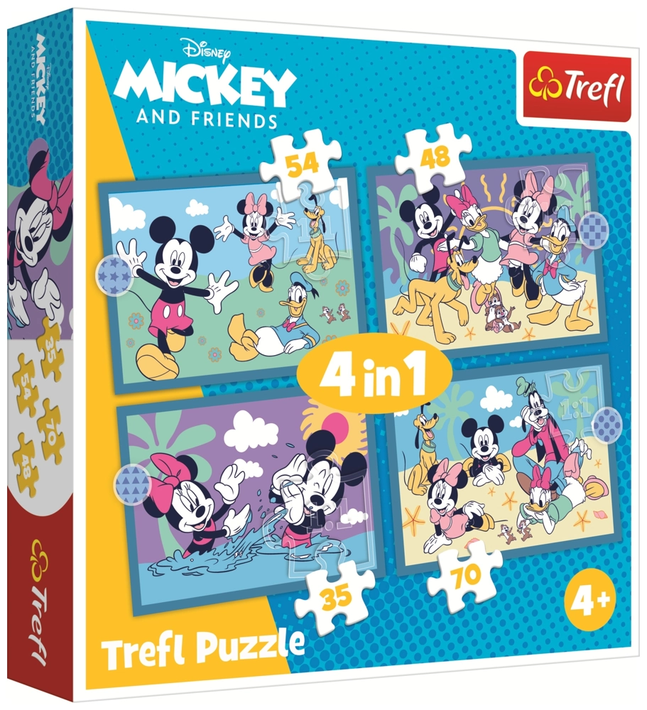 4 Puzzles - Lustige Ereignisse von Mickey Mouse