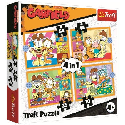 4 Puzzles - Garfield liebt Lasagne
