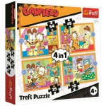 4 Puzzles - Garfield liebt Lasagne