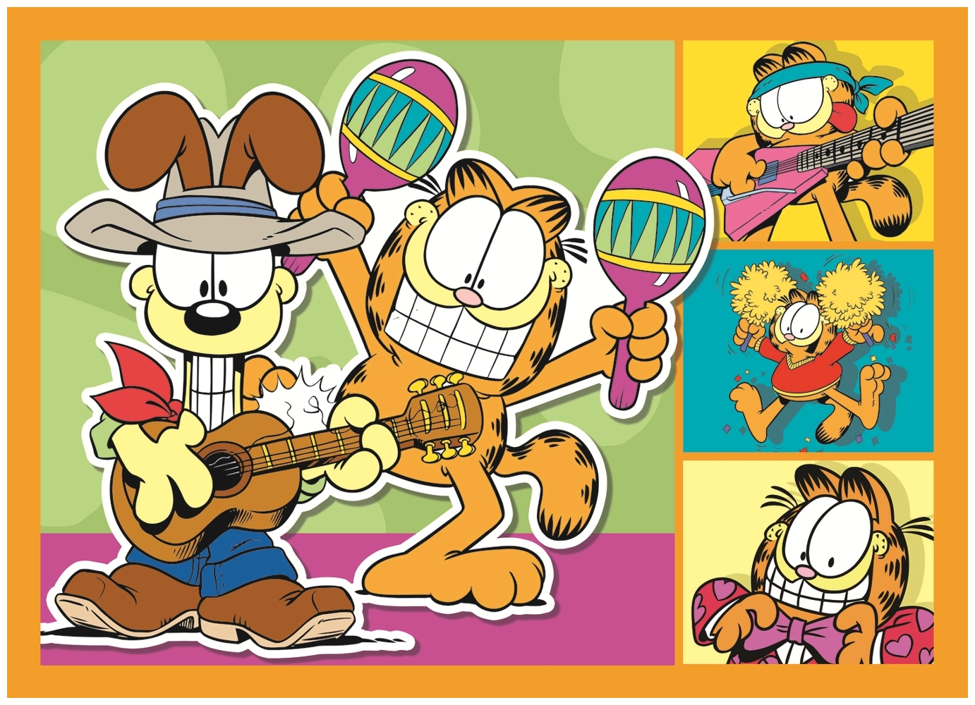 4 Puzzles - Garfield liebt Lasagne