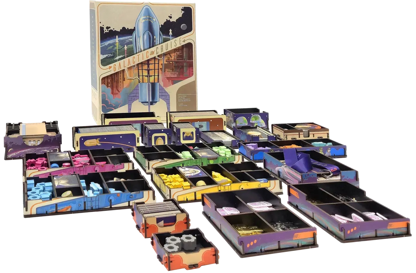 Galactic Cruise + Erweiterungen - Deluxe Insert aus Holz (UV-Print)