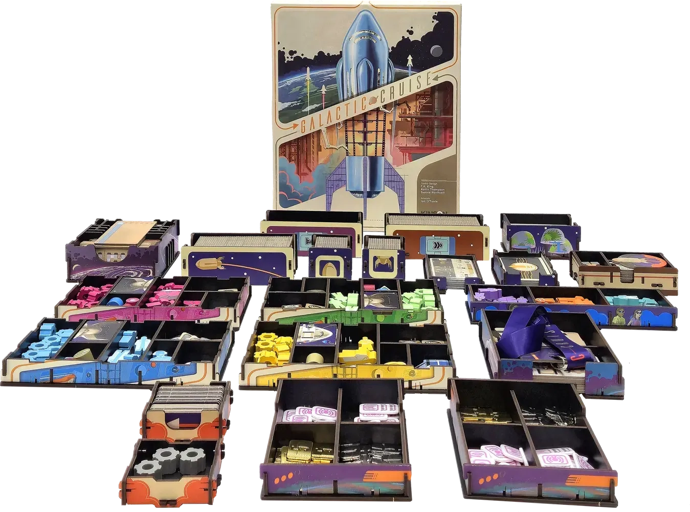 Galactic Cruise + Erweiterungen - Deluxe Insert aus Holz (UV-Print)