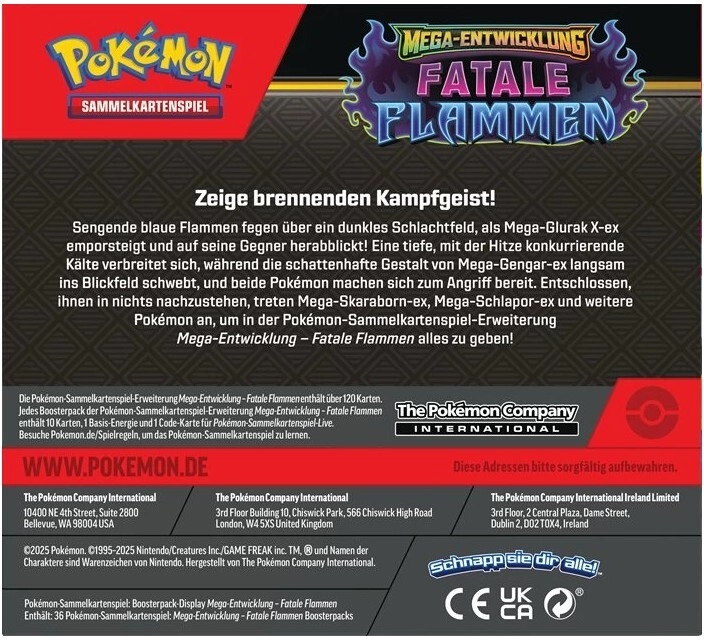 Pokémon ME02 - Fatale Flammen Booster Display - DE