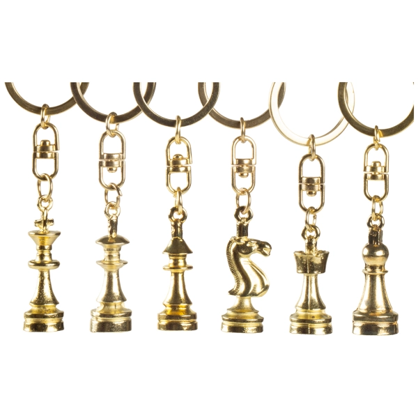 Schlüsselanhänger Schachfigur goldig
