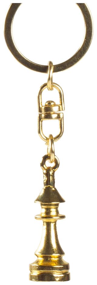 Schlüsselanhänger Schachfigur goldig