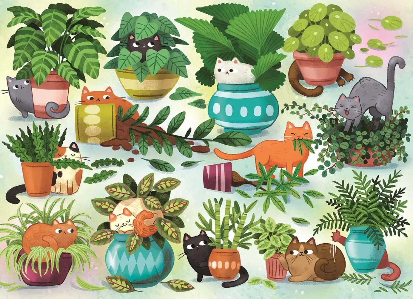 Katzen gegen Pflanzen (500 XXL-Teile)