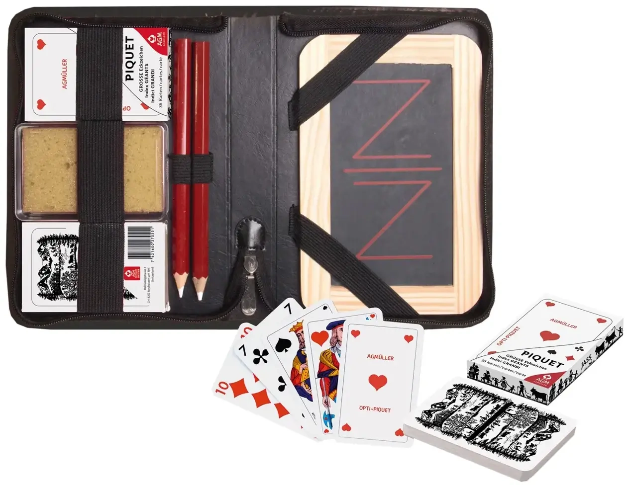 Scherenschnitt Jassetui Piquet