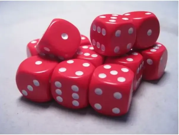 Opaque 16mm d6 Red/white Dice Block™ (12 dice)