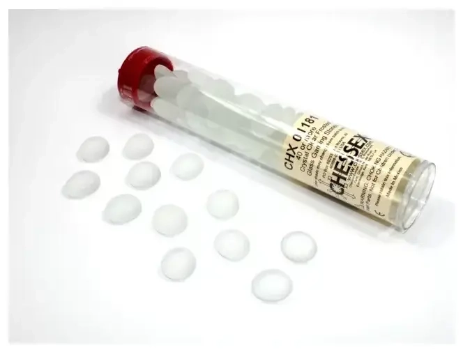 Crystal Clear Frosted Glass Stones Qty 40 or more in 5½" Tube