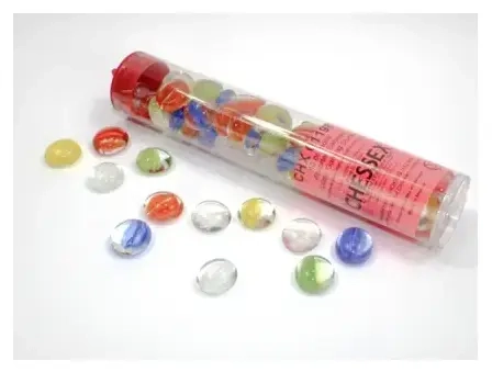 Catseye Assorted Colors Glass Stones Qty 40 or more in 5½" Tube