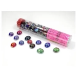 Iridized Assorted Colors Glass Stones Qty 40 or more in 5½" Tube