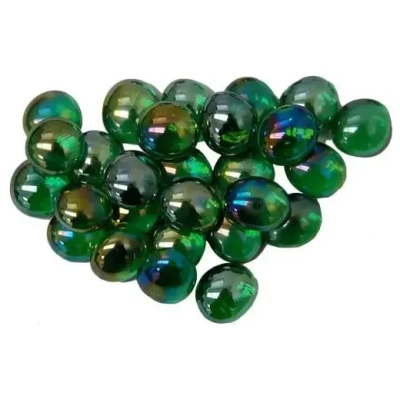 Crystal Green Iridized Glass Stones Qty 40 or more in 5½