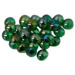 Crystal Green Iridized Glass Stones Qty 40 or more in 5½" Tube