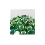 Crystal Green Iridized Glass Stones Qty 40 or more in 5½" Tube