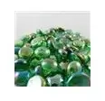Crystal Green Iridized Glass Stones Qty 40 or more in 5½" Tube
