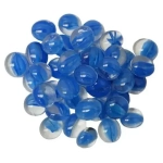 Dark Blue Catseye Glass Stones Qty 40 or more in 5½" Tube