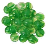 Green Catseye Glass Stones Qty 40 or more in 5½" Tube