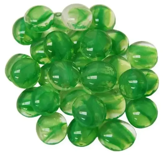 Green Catseye Glass Stones Qty 40 or more in 5½" Tube