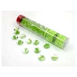 Green Catseye Glass Stones Qty 40 or more in 5½" Tube