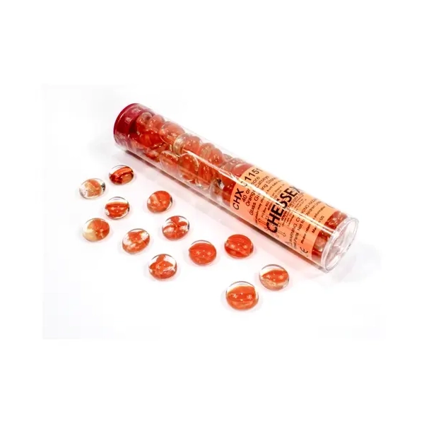 Orange Catseye Glass Stones Qty 40 or more in 5½" Tube