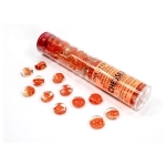 Orange Catseye Glass Stones Qty 40 or more in 5½" Tube