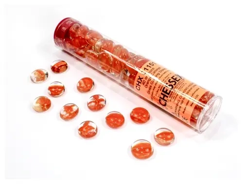 Orange Catseye Glass Stones Qty 40 or more in 5½" Tube