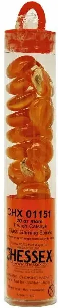 Orange Catseye Glass Stones Qty 40 or more in 5½" Tube