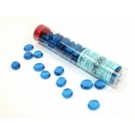 Crystal Aqua Blue Glass Stones Qty 40 or more in 5½" Tube