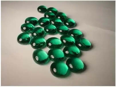Crystal Teal Glass Stones Qty 40 or more in 5½" Tube