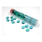 Crystal Teal Glass Stones Qty 40 or more in 5½" Tube