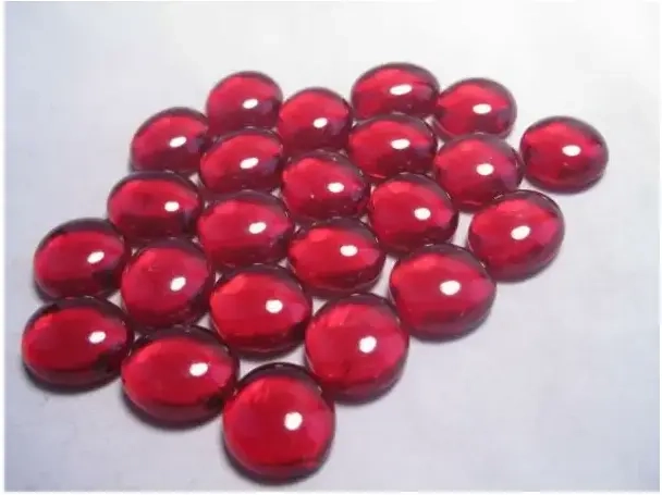 Crystal Red Glass Stones Qty 40 or more in 5½" Tube