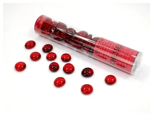 Crystal Red Glass Stones Qty 40 or more in 5½" Tube