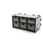 Black Rack Cabinet with 6 Drawers