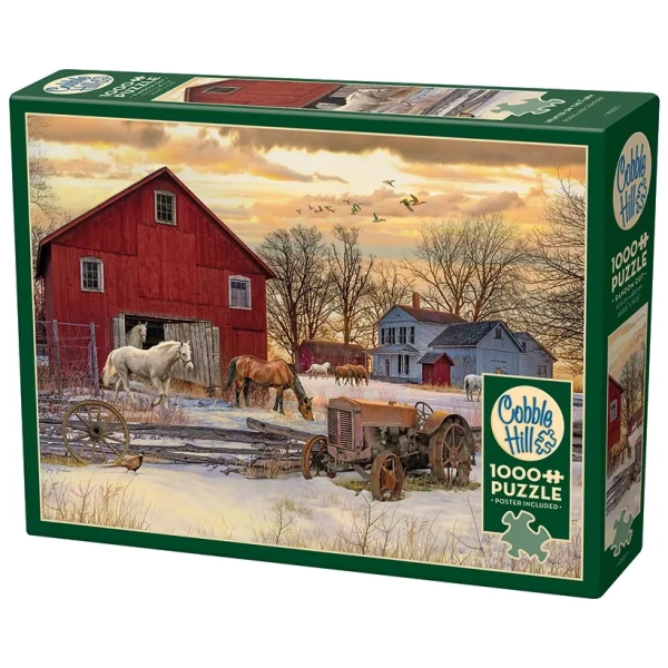 Wintertag auf dem Bauernhof