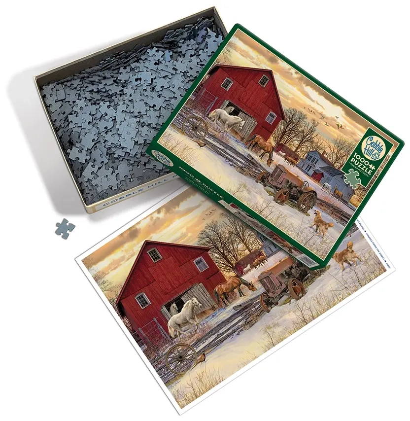 Wintertag auf dem Bauernhof