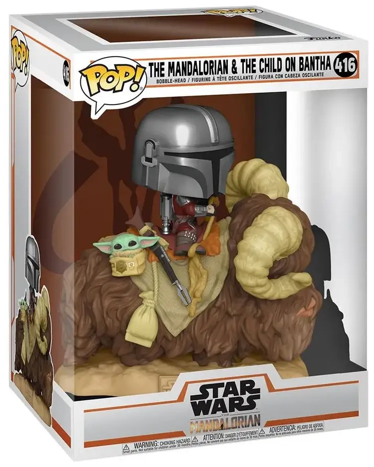 Funko POP! Deluxe The Mandalorian - Mando on Bantha w/Child in Bag Vinyl Figure