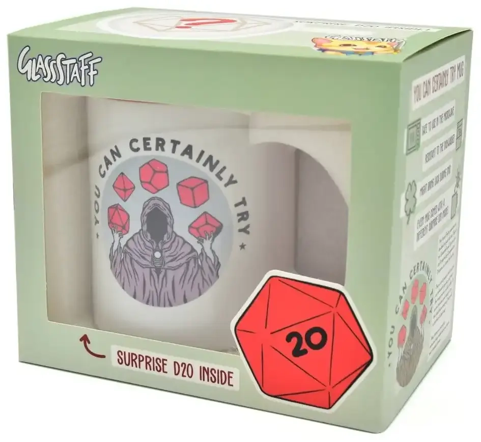 Glassstaff Geschenkbox Tasse & Würfel D20 You can certainly try